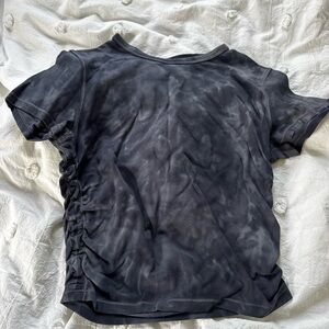 lululemon athletica Black Tie-Dye Ruched Tee